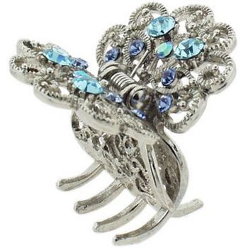 Karen Marie - Mini Filigree Jaw Clip - Aqua & Sapphire Blue (1)